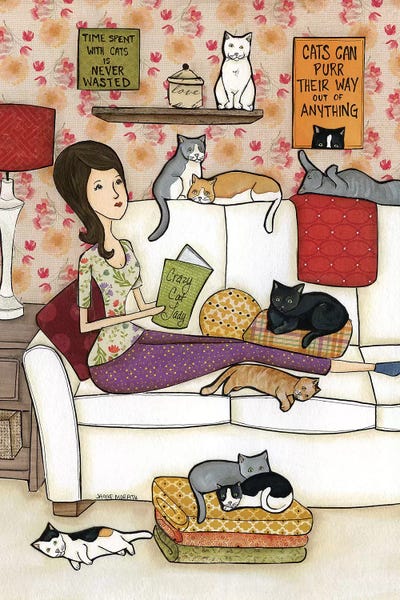 Crazy Cat Lady by Jamie Morath metal wall art