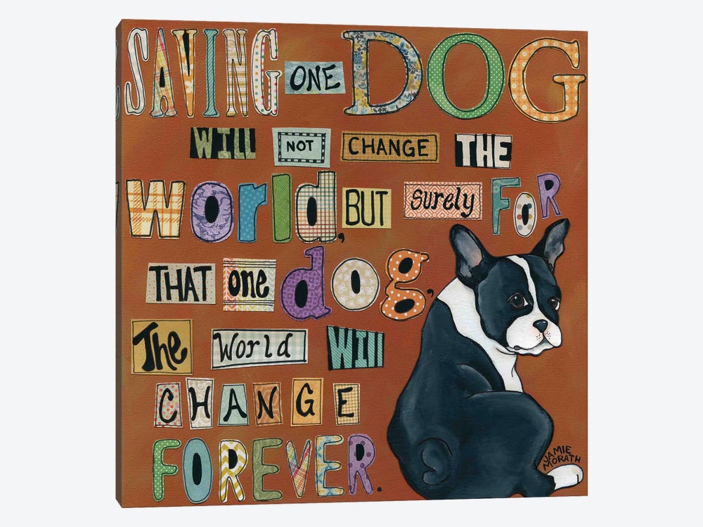 Dog World Forever by Jamie Morath 1-piece Canvas Wall Art