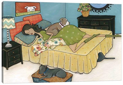 Sleeping With Pits Canvas Art Print - Sleeping & Napping Art