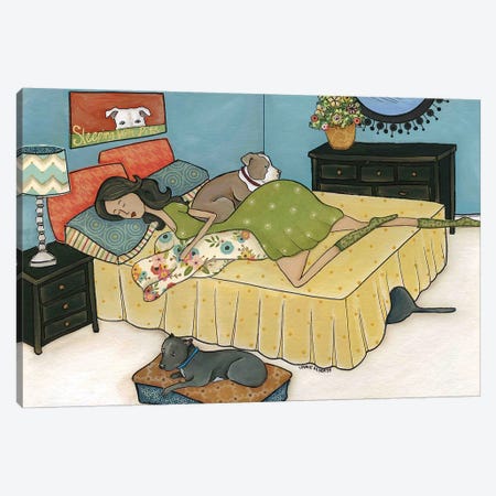 Sleeping With Pits Canvas Print #MRH345} by Jamie Morath Canvas Art