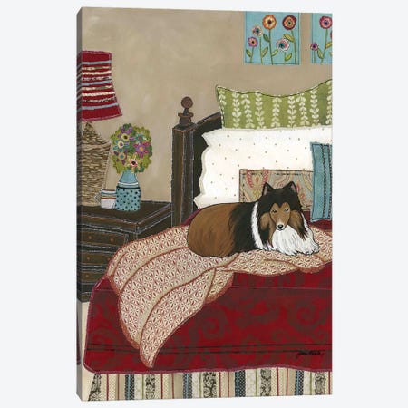 Snuggling With Sheltie Canvas Print #MRH364} by Jamie Morath Canvas Artwork