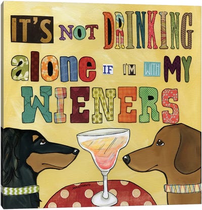 Drinking With Wieners Canvas Art Print - Dachshund Art