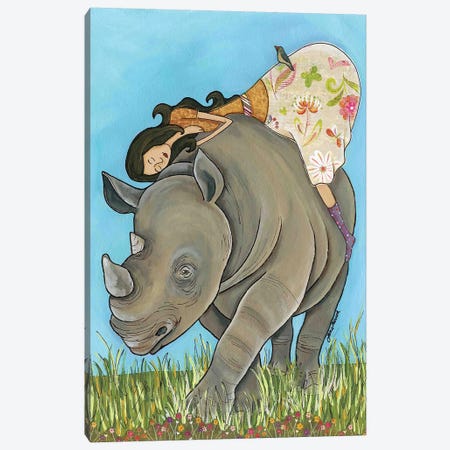 Lovin Me A Rhino Canvas Print #MRH392} by Jamie Morath Canvas Art