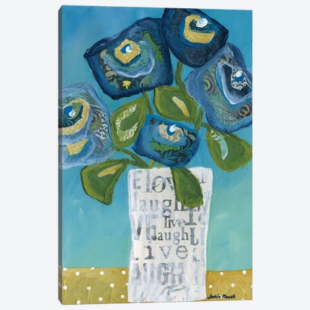Live Laugh Love In A Vase Canvas Print #MRH405} by Jamie Morath Art Print