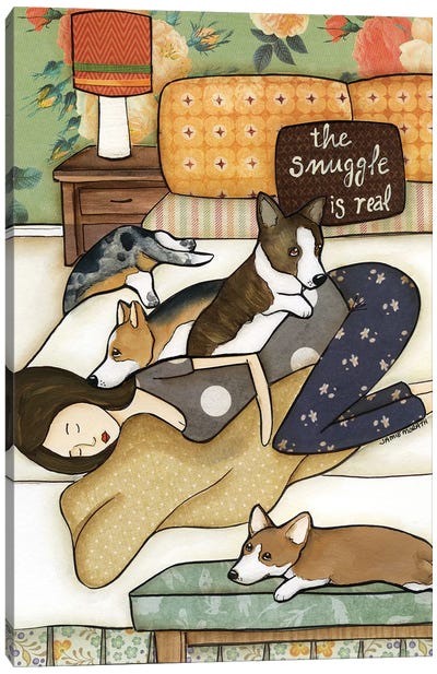 Snuggle Is Real Canvas Art Print - Home for the Holidays