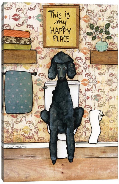 Happy Place Poodle Canvas Art Print - The PTA