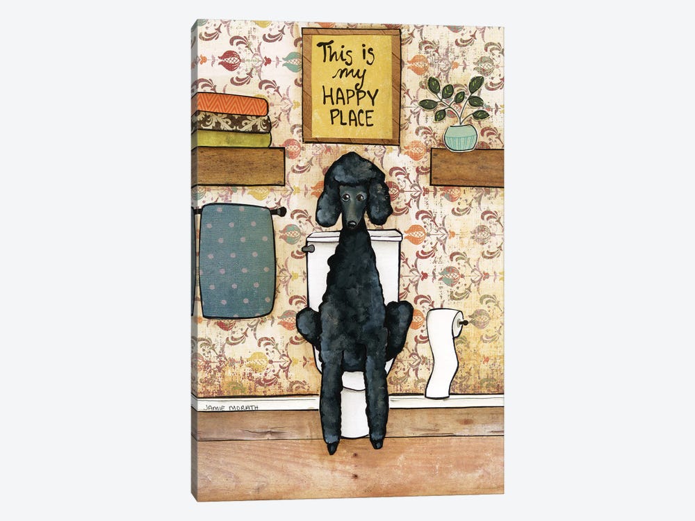 Happy Place Poodle by Jamie Morath 1-piece Canvas Wall Art