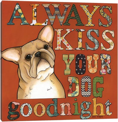 Goodnight Canvas Art Print - French Bulldog Art