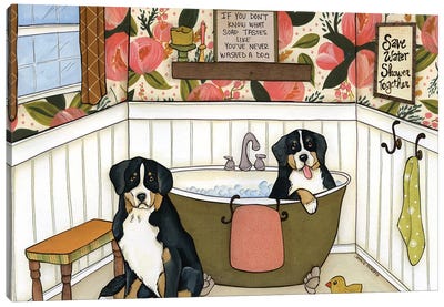 Soap Taste Like Canvas Art Print - Bernese Mountain Dogs
