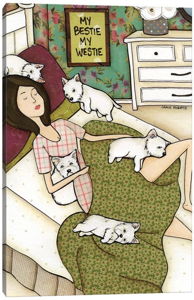 My Bestie, My Bestie Canvas Art Print - West Highland White Terrier Art