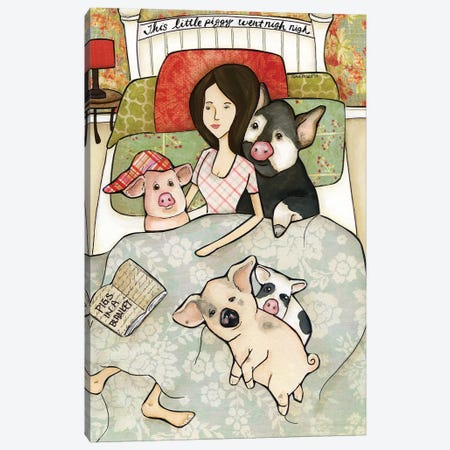 Pigs In A Blanket Canvas Print #MRH457} by Jamie Morath Canvas Artwork