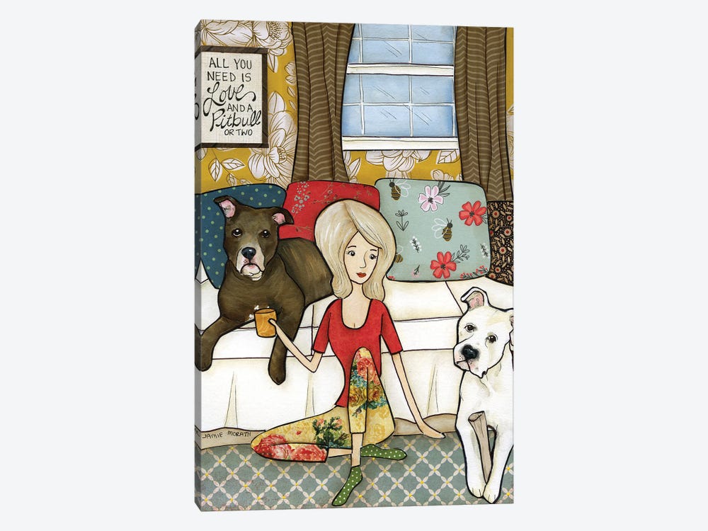 Love And A Pitbull by Jamie Morath 1-piece Canvas Art Print