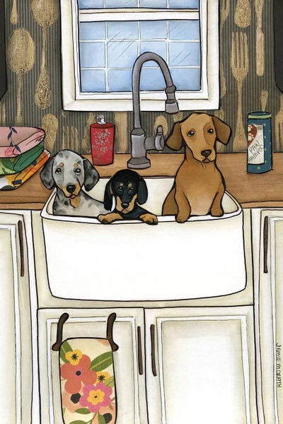 Dachshunds: Sink Bath Weenies by Jamie Morath