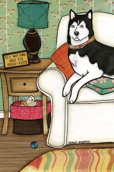 Husky-Fetti by Jamie Morath framed wall art