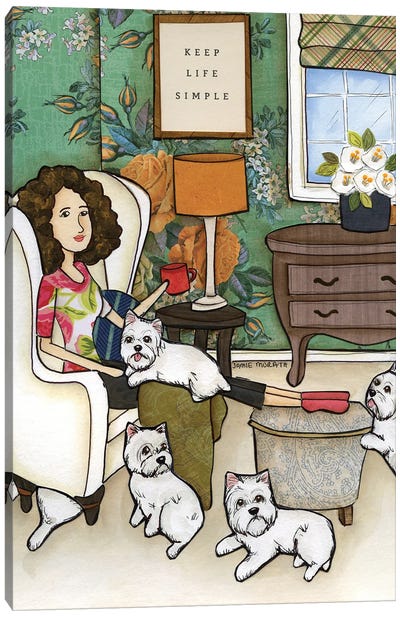 Keep Life Simple Canvas Art Print - West Highland White Terrier Art