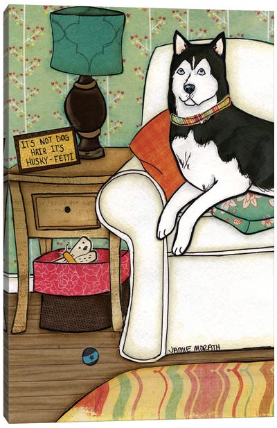 Husky-Fetti Canvas Art Print - Jamie Morath