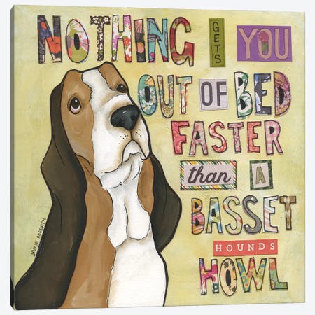 Basset Hound's Howl Canvas Print #MRH506} by Jamie Morath Canvas Art