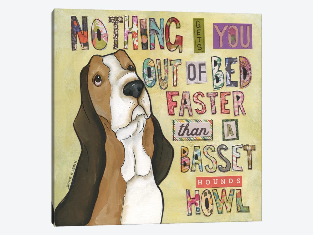 Basset Hound's Howl by Jamie Morath 1-piece Canvas Art