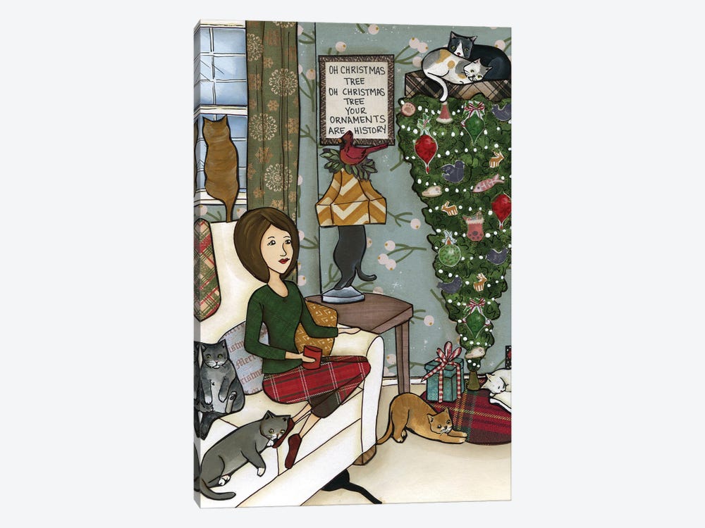 Oh Christmas Tree Cats 1-piece Canvas Art