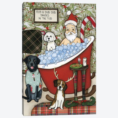 Santa's In The Tub Canvas Print #MRH520} by Jamie Morath Canvas Art Print
