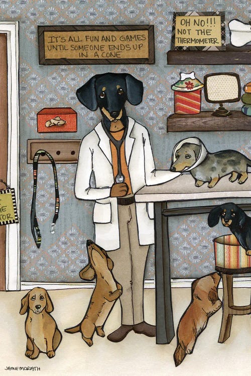 The Doxie Dogtor by Jamie Morath canvas print