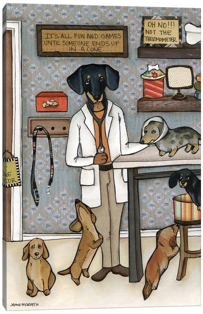 The Doxie Dogtor Canvas Art Print - Office Humor