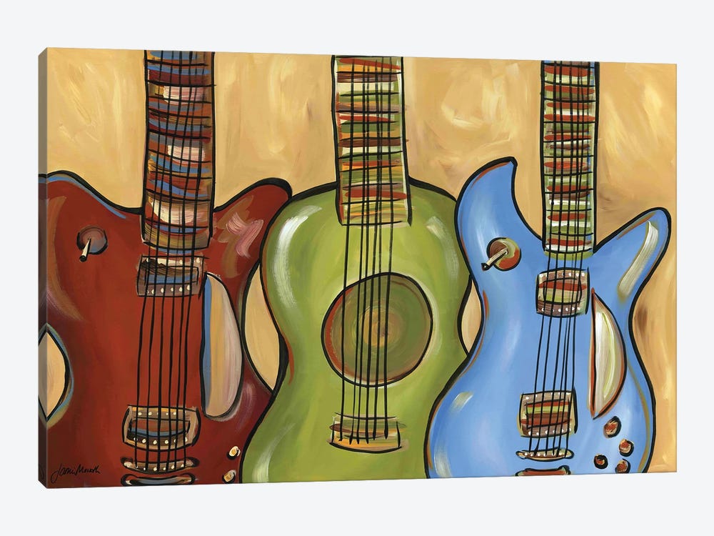3 Guitars by Jamie Morath 1-piece Canvas Art Print