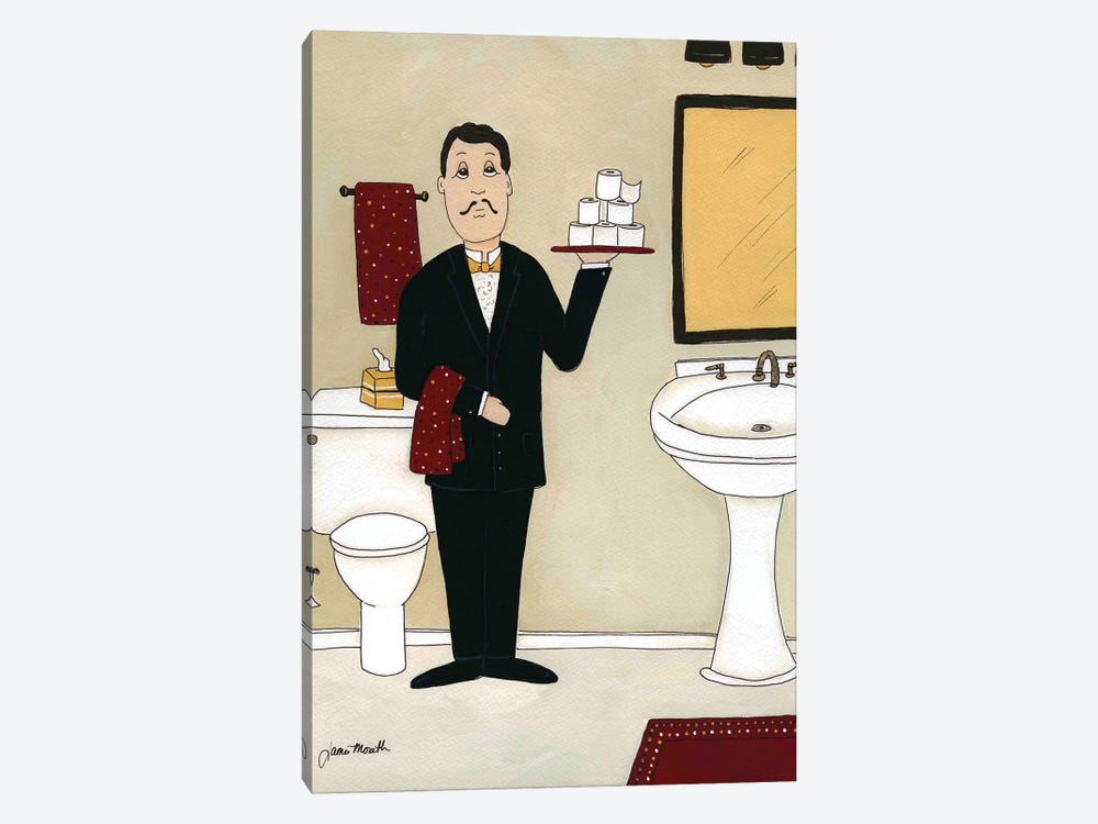 Bathroom Butler I by Jamie Morath 1-piece Canvas Artwork