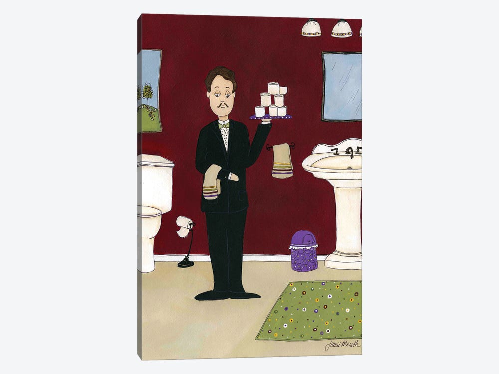Bathroom Butler III by Jamie Morath 1-piece Canvas Art Print