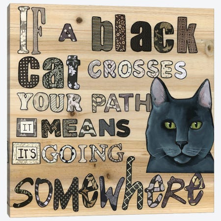 Black Cat Canvas Print #MRH596} by Jamie Morath Canvas Art Print