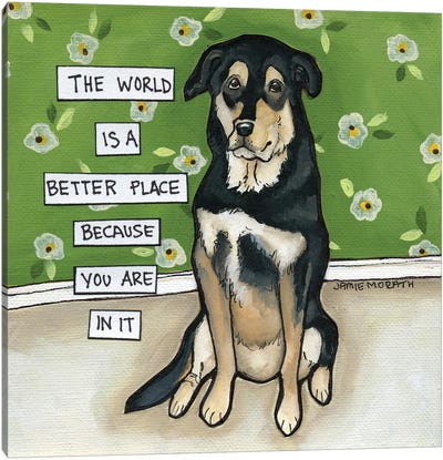 The World Canvas Art Print - Rescue Dog Art