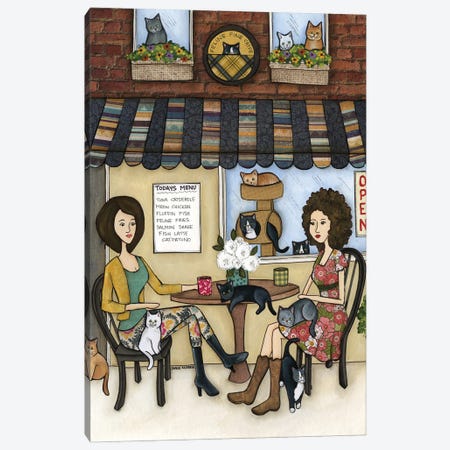 Feline Fine Cafe Canvas Print #MRH626} by Jamie Morath Canvas Art Print