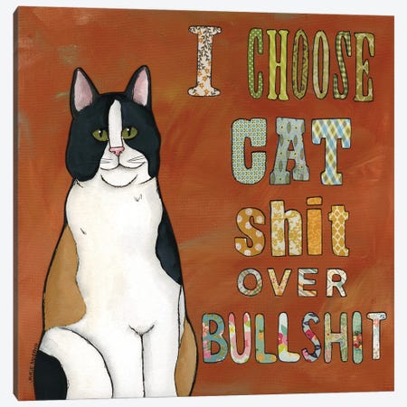 Bullshit Cat Canvas Print #MRH629} by Jamie Morath Canvas Artwork