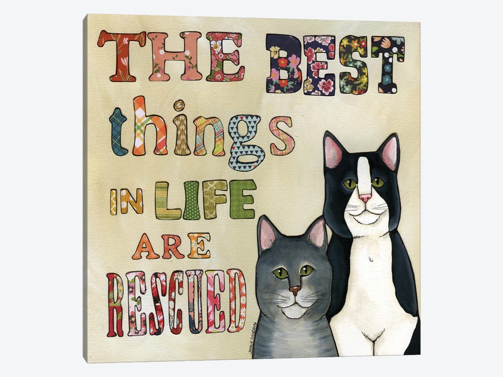 Best Things Rescued Cats by Jamie Morath 1-piece Art Print