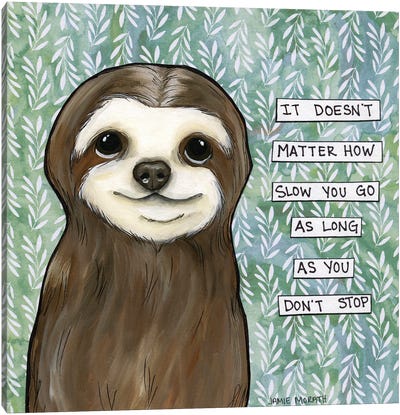 Slow You Go Canvas Art Print - Sloth Art