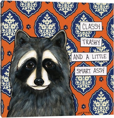 Trashy Canvas Art Print - Raccoon Art