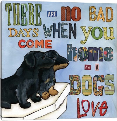 No Bad Days Canvas Art Print - Pet Adoption & Fostering Art