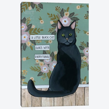 A Little Black Cat Canvas Print #MRH680} by Jamie Morath Canvas Wall Art