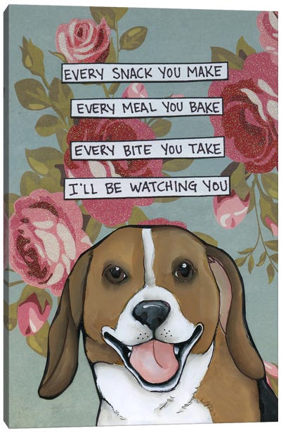 Beagle Watching You Canvas Art Print - Beagle Art