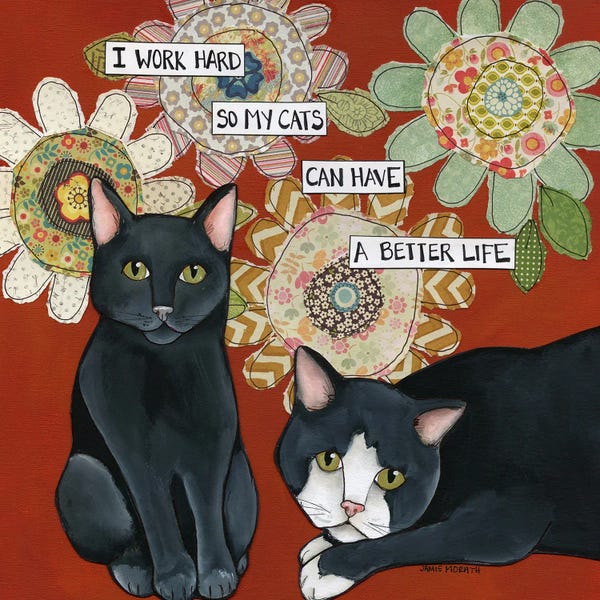 Office Humor: Work Hard Cat by Jamie Morath