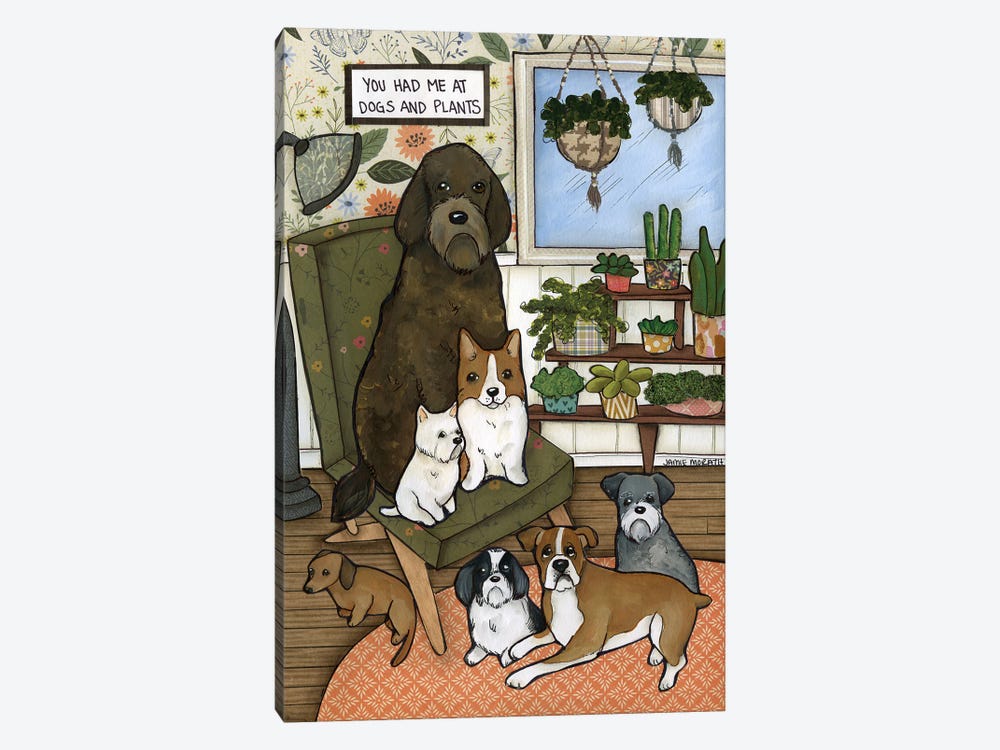 Dogs And Plants by Jamie Morath 1-piece Canvas Artwork