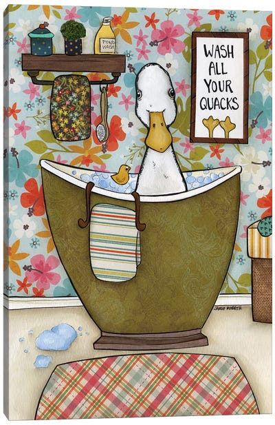 Wash Your Quacks Canvas Art Print - Duck Art
