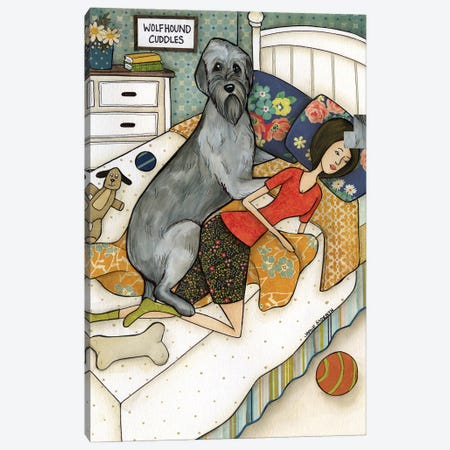 Wolfhound Cuddles Canvas Print #MRH718} by Jamie Morath Canvas Art