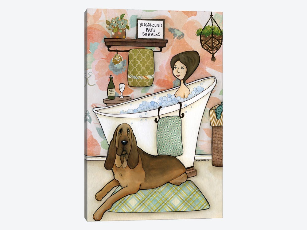 Bloodhound Bubbles by Jamie Morath 1-piece Canvas Art Print