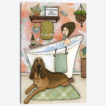 Bloodhound Bubbles Canvas Print #MRH720} by Jamie Morath Canvas Print