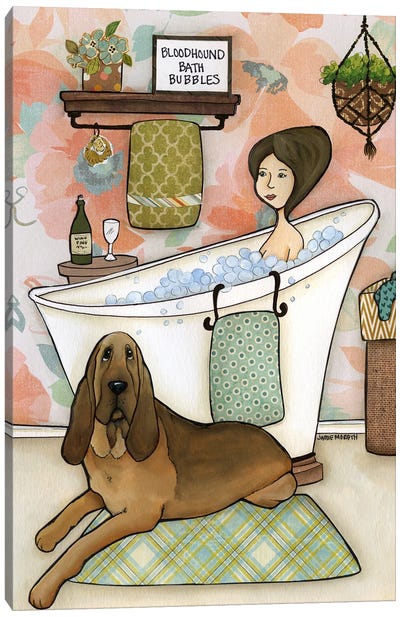 Bloodhound Bubbles Canvas Art Print - Bloodhound Art