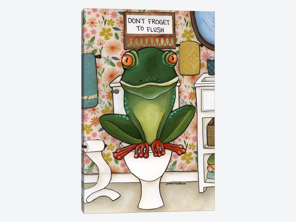 Froget To Flush by Jamie Morath 1-piece Canvas Art Print