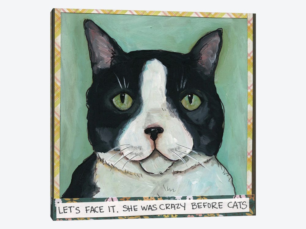 Wood Block Tux Cat by Jamie Morath 1-piece Canvas Artwork