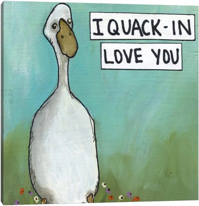 Quack-In Love You Canvas Art Print - Duck Art
