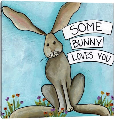 Some Bunny Canvas Art Print - Easter Art